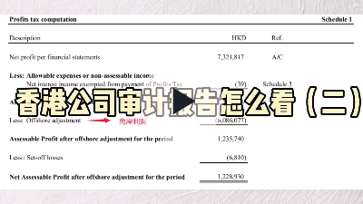 香港公司审计报告怎么看？（二）